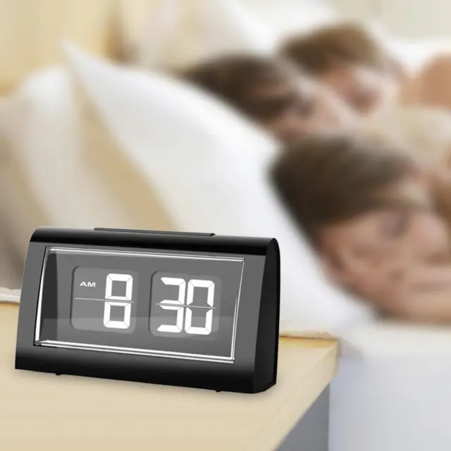 Auto Flip Digital Alarm Clock Large Display Bedroom Homes Flip Desk Clock