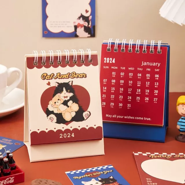DAILY SCHEDULE CALENDAR 2024 Desk Calendar Office Gift Standing Mini