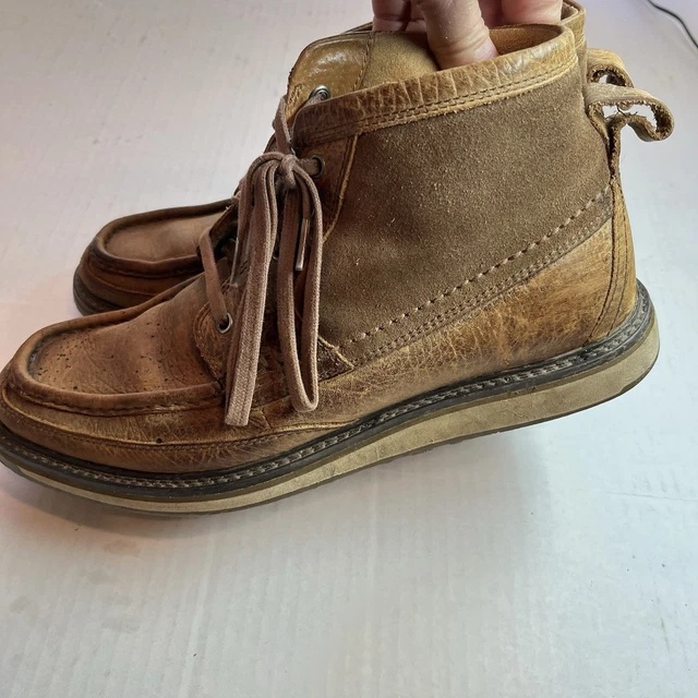 ARIAT SPITFIRE CHUKKA Boots Mens 10 D Brown Leather Moc Toe 10014153 ...