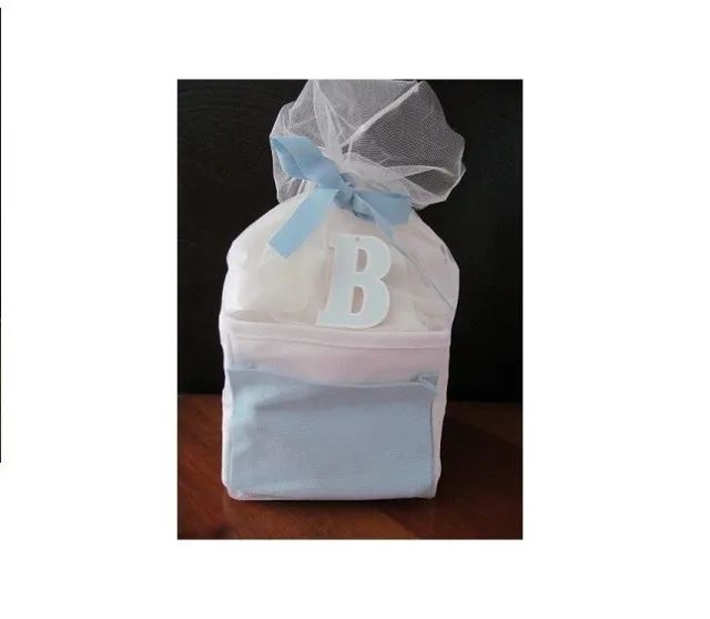 NEW Gymboree Canvas Gift Basket Tote NWT Baby Shower Diaper Caddy Blue