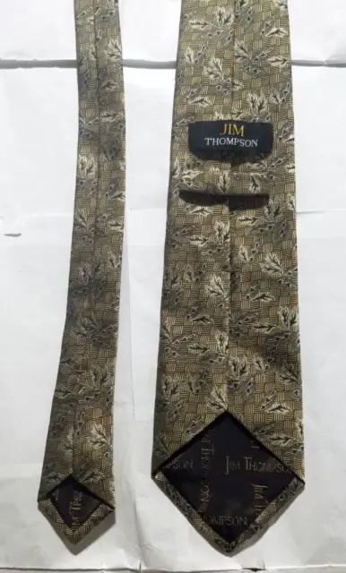 JIM THOMPSON Made in THAILAND Silk Tie Men's Floral Pattern Necktie