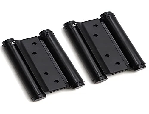 Lot de 2 charnières de porte de café de 75 mm noires avec vis à ressort doubl...