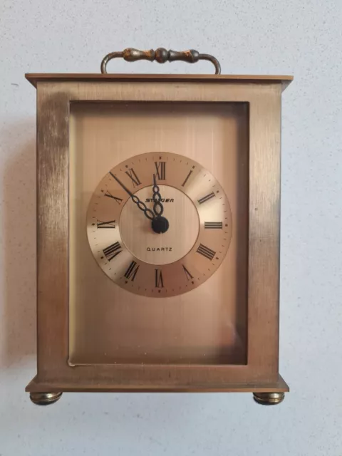 Tested / Working Staiger Quartz Brass Carriage/Mantel Clock