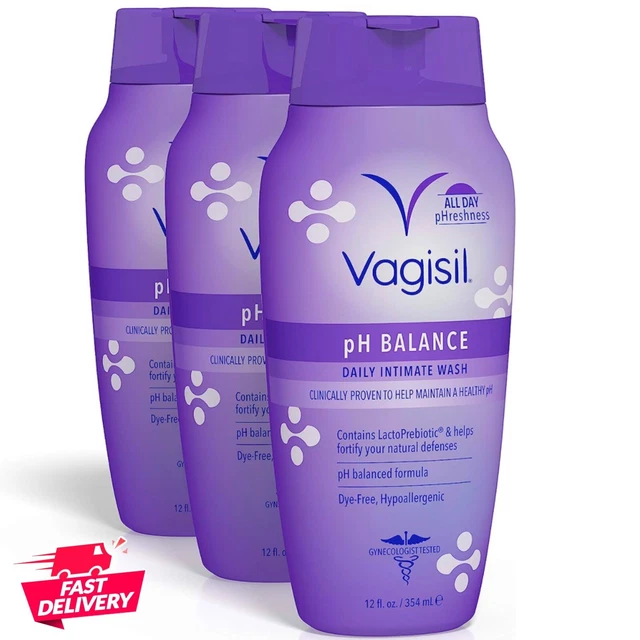 Vagisil Ph Balanced Diario Íntimo Femenino Lavado Vaginal para Mujer 12 Oz - Paquete de 3