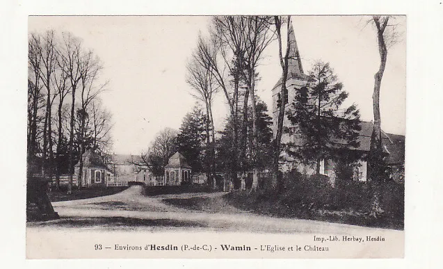 Rare Cpa -Wamin-Eglise Et Chateau -62-Pas De Calais