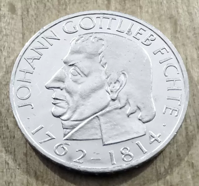 BRD - 5 DM - 1964 J  - Silber - Johann Gottlieb Fichte