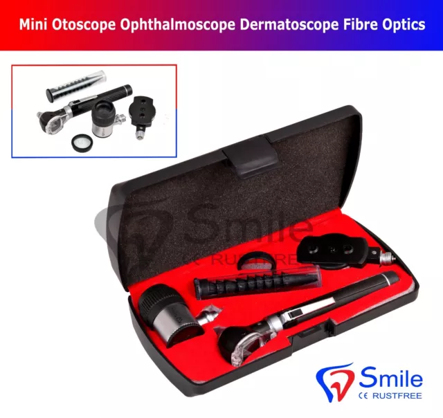 Mini Otoscope Ophthalmoscope Dermatoscope Fibre Optiques 3 IN 1 Médical Ent Ce