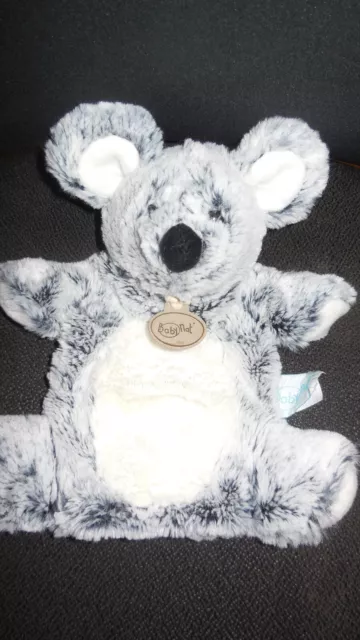 doudou marionnette souris gris chiné blanc Les Flocons BABY NAT