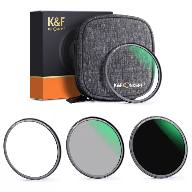 Magnetische Linse Filter Kit 3-teilig MCUV + CPL + ND1000 - K&F Concept 49 mm bis 95 mm