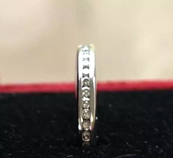 9 Carat White Gold/0.39 Carat Diamond Eternity/Wedding Ring newly Rhodium Plated