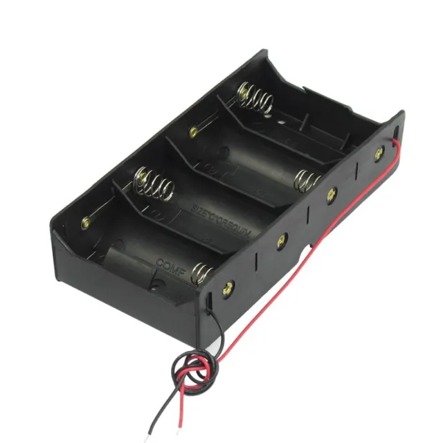 4 x 1.5V D Sostenedor de bateria Caja estuche de almacenamiento con plomo 4794