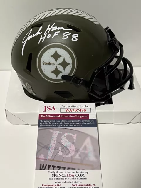 JACK HAM Signed Autographed Auto Steelers Salute To Service STS Mini Helmet JSA