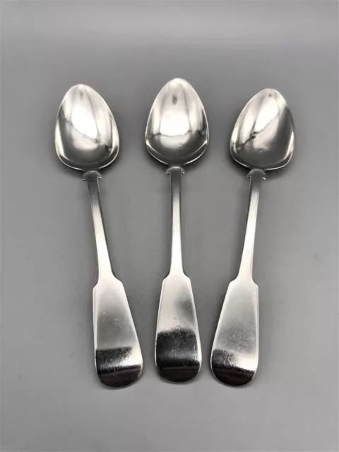 3 x VICTORIAN SCOTTISH STERLING SILVER TEASPOONS, JOHN FINLAY, GLASGOW, 1838