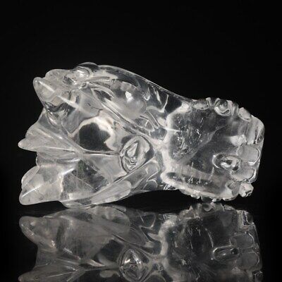 Coleccionables de talla de dragón de cristal de cuarzo transparente natural curación metafísica