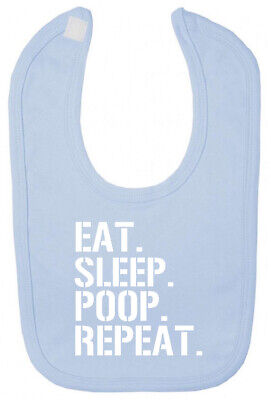 Eat Sleep Poop Repeat Bib Christening baby shower gifts for newborn boy girl