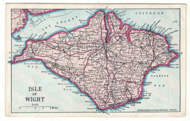 Vintage Postcard Map of the Isle Wight