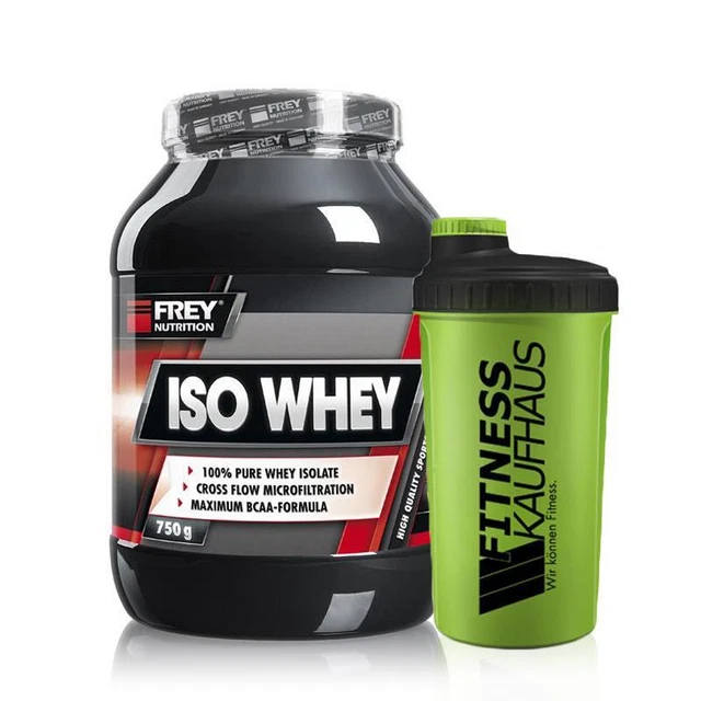 (71,87 EUR/kg) Frey Nutrition ISO Whey 750g Eiweiss + Shaker Geschmack wählbar