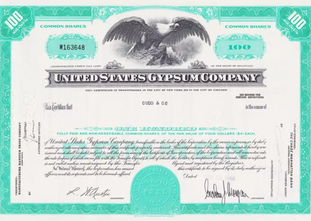 United States Gitano Company - 100 Acciones 1968 - Estados Unidos/Estados Unidos