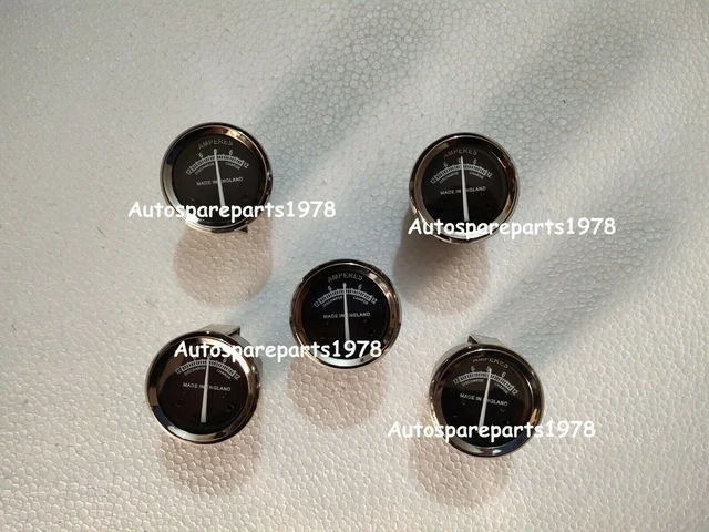 Ampèremètre Réplica Lucas 8A Pour Motos Classiques BSA, Triumph, Norton, AJS - Neuf Argenté
