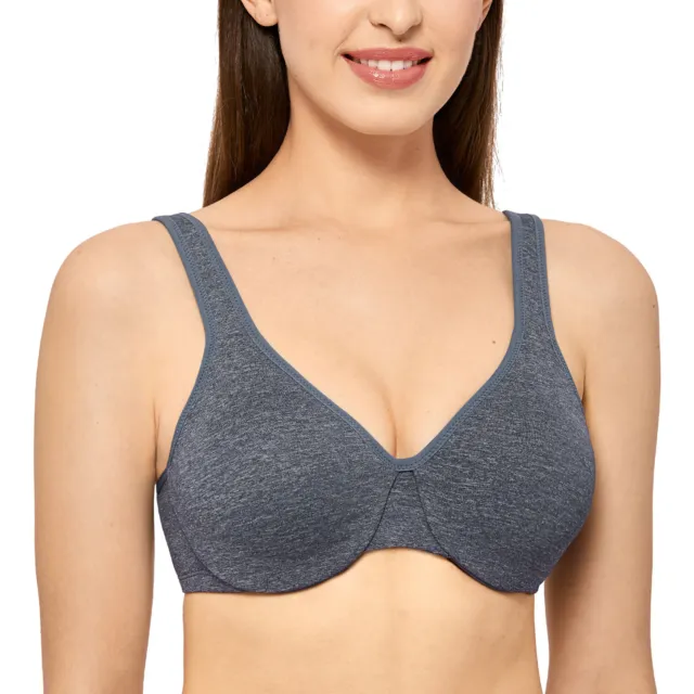 DELIMIRA Women's Full Coverage Underwire Bras Minimizer Seamless Non Padded Bra