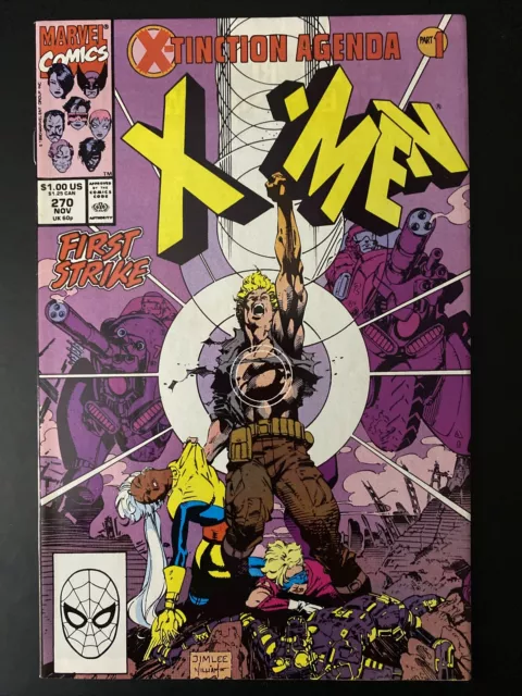 Uncanny X-Men #270 1990 VF/NM Chris Claremont Jim Lee Marvel Havok Comic Book