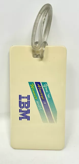IBM vtg Luggage Baggage Briefcase Logo Tag - You're Always a Winner with 2