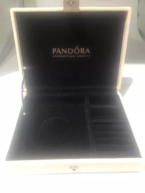 Genuine PANDORA Jewellery Box Limited Edition Leather Cream Colour