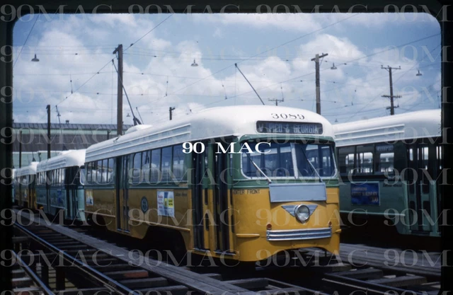 LAMTA-MTA. PCC TROLLEY #3157. Los Angeles (CA). Original Slide 1961. D20.