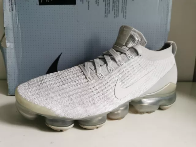 Nike Air Vapormax Flyknit 3 Uk 9 Eu 44 White Pure Platinum Aj6900 102 Trainers