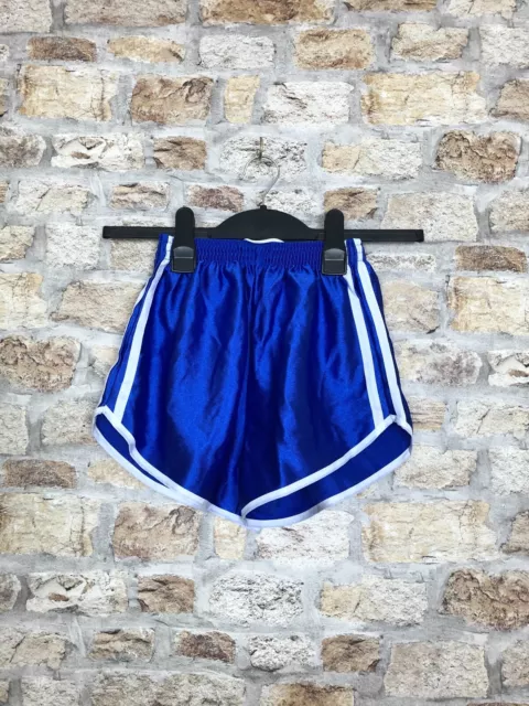 Vtg Style Shiny Royal Blue Sprinter Old School High Cut Shorts Mens XS (76)