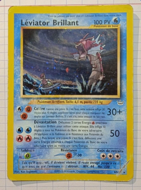 Carte Pokémon Léviator Brillant 65/64 Secrète Neo Révélation Wizards FR 