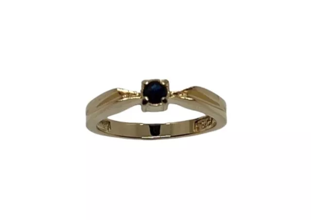 New 1989 Avon Genuine Sapphire Fashion Ring 18kt Heavy Gold Electroplate Size 8