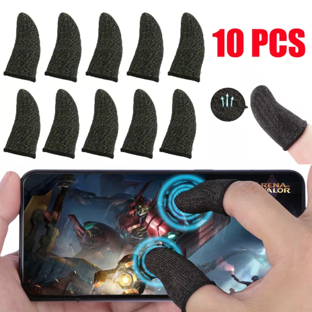10pcs Touch Screen Gaming Finger Sleeve Game Controller Mobile Sweatproof Gloves
