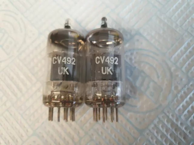 JOBLOT 2 x CV492 12AX7 ECC83 SHORT LADDER PLATE, RING GETTER  Valves Tubes
