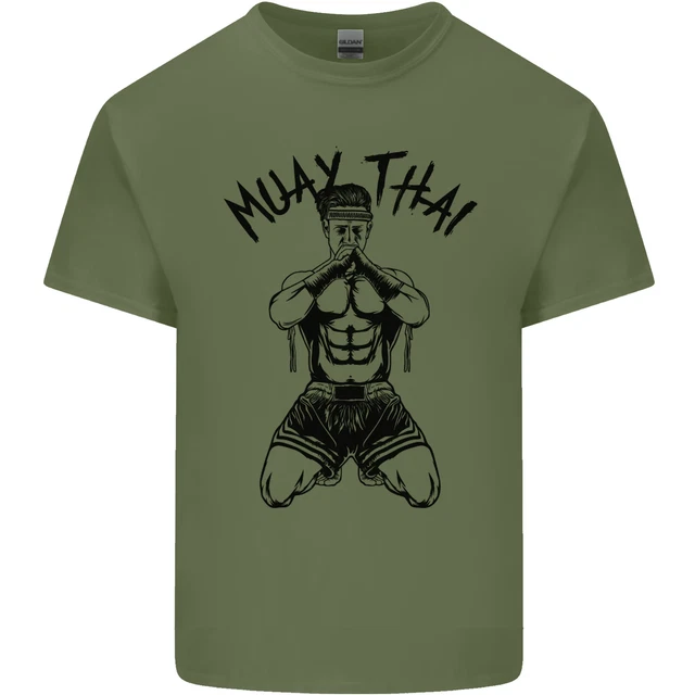 T-shirt top Muay Thai Fighter arti marziali miste MMA da uomo cotone 6