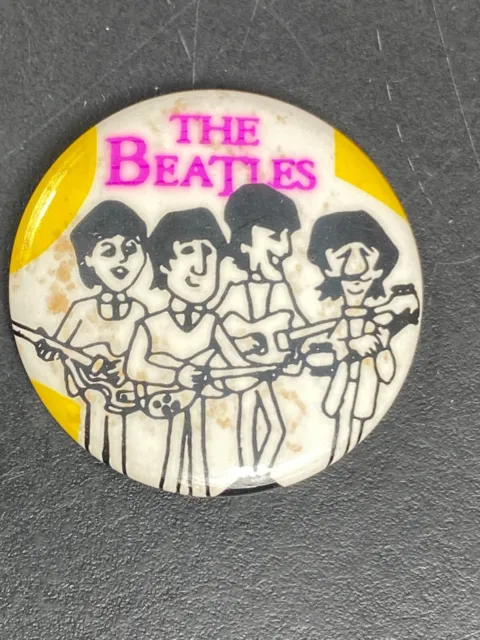 The Beatles Pin Button Badge Cartoon John Lennon George Harrison Paul McCartney