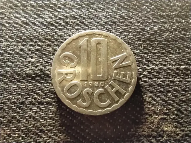 Austria 10 Groschen Coin 1980