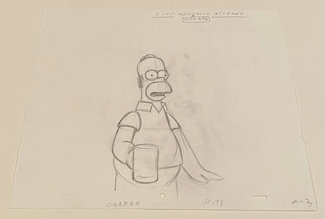 Simsons Factory Drawing SIMPSONS ORIGINAL PRODUCTION Animation Sketch Drawing Cel Apu Rare! EUR ...