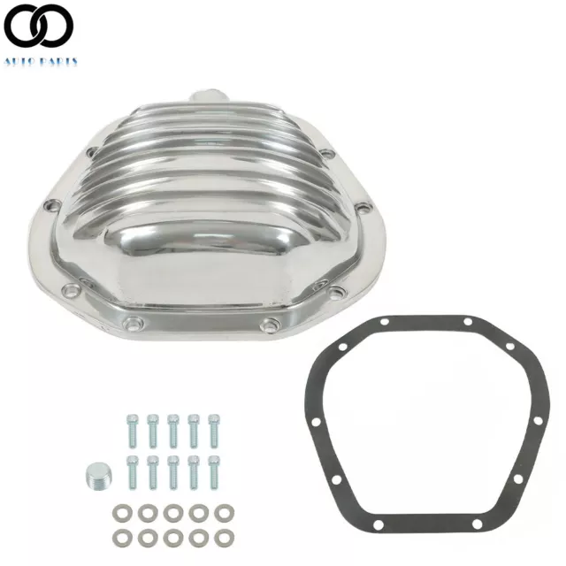 Fit For GM Ford Dodge Dana 60 10 Bolt FRONT Finned Polished Differential Cover