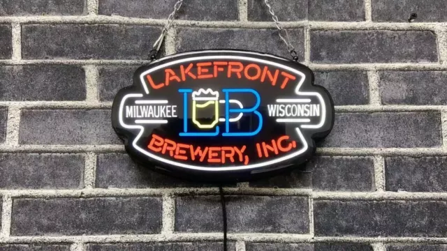 10" Vivid LED Lakefront Brewing Wisconsin WI Neon Sign Light Lamp Cave Bar Decor