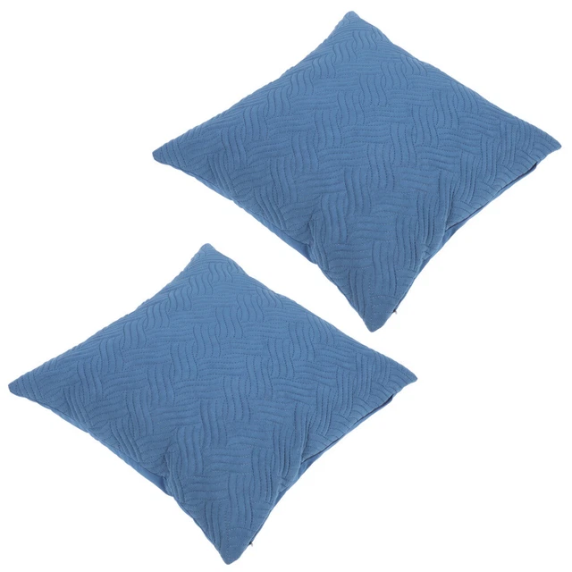 2 piezas Funda de cojín Ropa de cama de algodón Cojín de granjero Blue