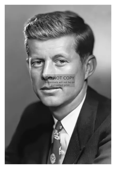 Young President John F. Kennedy Jfk In Suit Portrait 4X6 B&W Photo