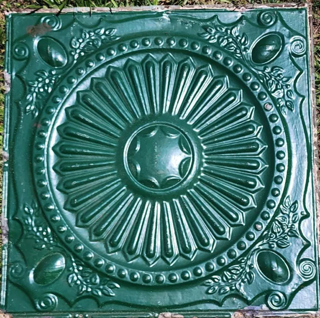 ANTIQUE METAL TIN CEILING TILEs 24” X 24" SALVAGED VINTAGE