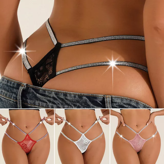 Women's Sexy Low Rise Panties Bikini Briefs Knickers G-String Thongs  Underwear