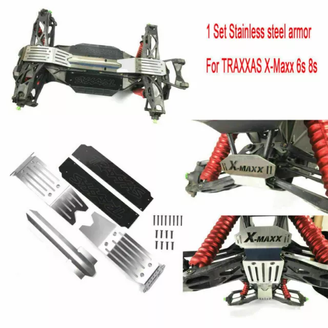 Für RC TRAXXAS X-Maxx Xmaxx 6s 8s 1/5 Edelstahl Chassis Skid Plate Schutz