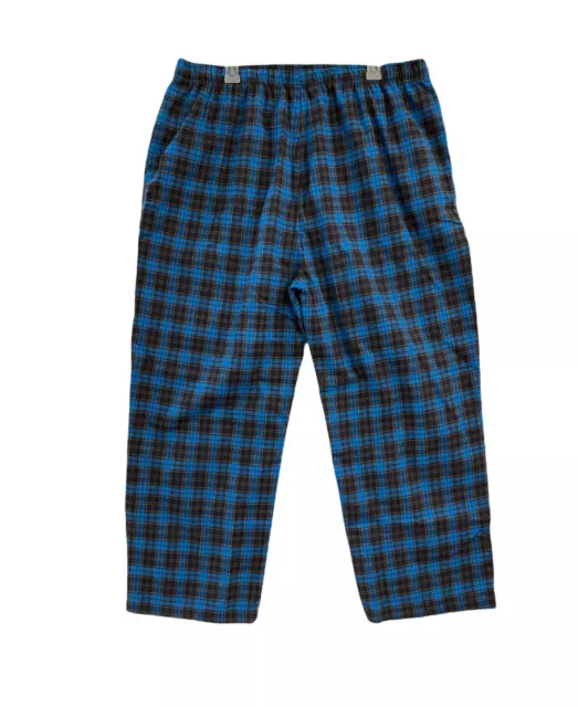 Fox Fire Men's Flannel Sleep Pant Pajama Blue Plaid XL 38x27 Pockets By Fox Fire