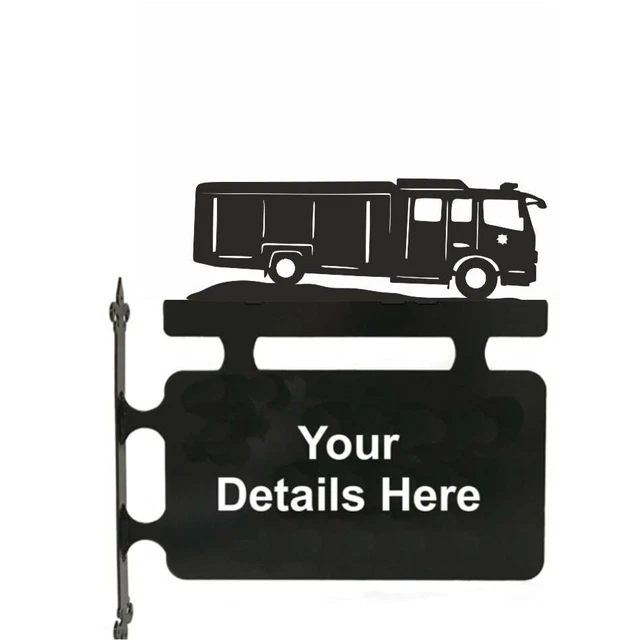 Feuerwehr Hängeschild - Outdoor schwarz Metall Hausschild