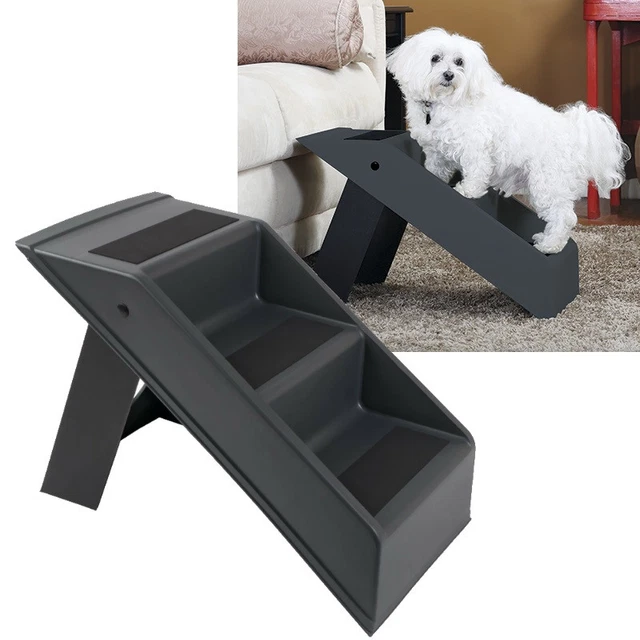 Haustiertreppe Mit 3 Stufen Für Sofa & Bett – Stabile, Rutschfeste Tierrampe Für Kleine Hunde & Katzen Bis 40 Cm Höhe, Beige