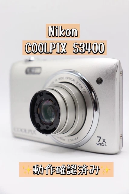 NIKON COOLPIX S3400 Digital Camera Red Used Tested with