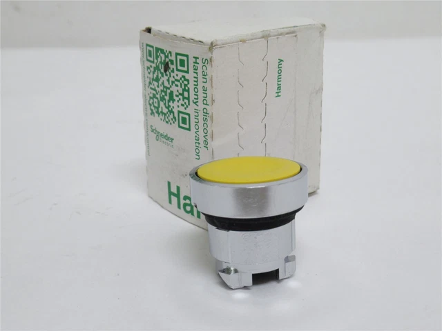 233014 New In Box; Schneider ZB4BA5 Push Button Actuator; Yellow; 22mm
